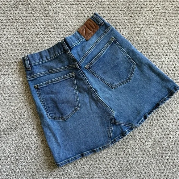 Zara Woman Premium Denim Collection Mini Skirt – High Waist Blue Jean - Picture 3 of 3